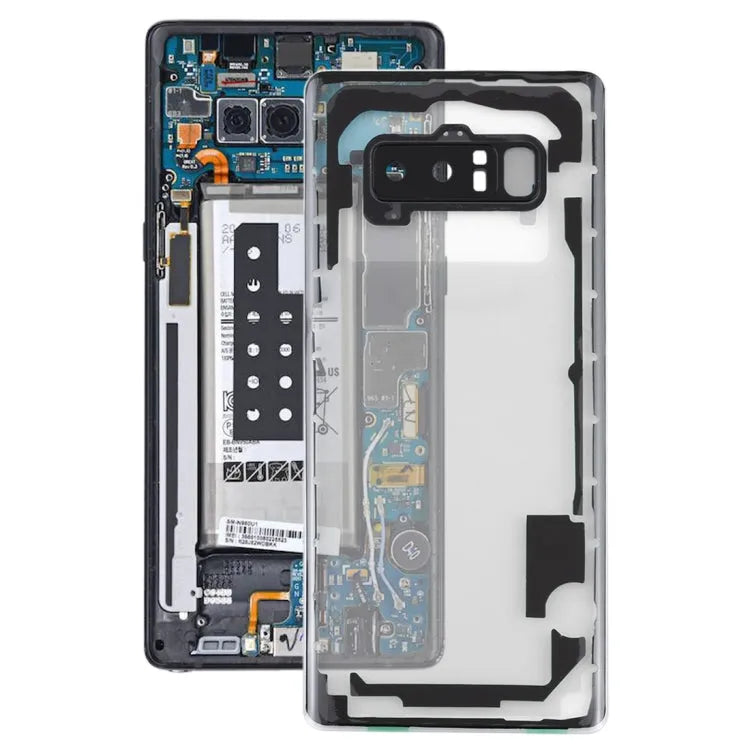 Transparante batterij-achterklep met cameralensframe voor Samsung Galaxy Note 8 SM-N950