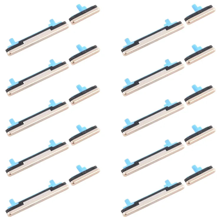 Set 10 stuks aan/uit-knop en volumeknop in goud voor Samsung Galaxy A8+ (2018) SM-A730