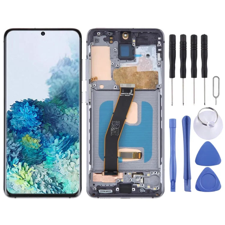 OLED LCD-schermdigitizer volledige montage met frame voor Samsung Galaxy S20 SM-G980