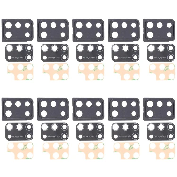 Set 10 stuks cameralens-cover in zwart voor Samsung Galaxy M31 en M31 Prime SM-M315