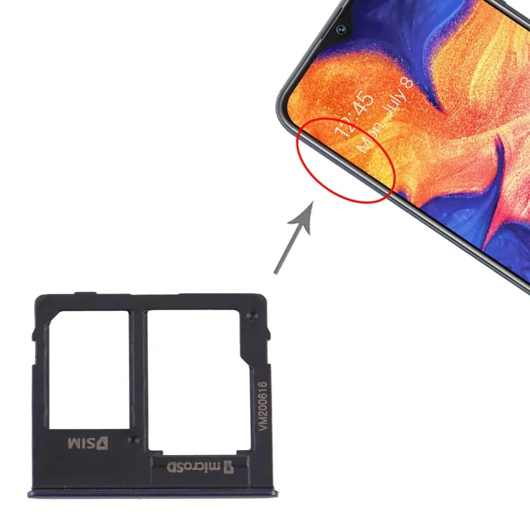 Originele SIM-kaartlade met micro SD-kaartlade in zwart voor Samsung Galaxy A10e SM-A102