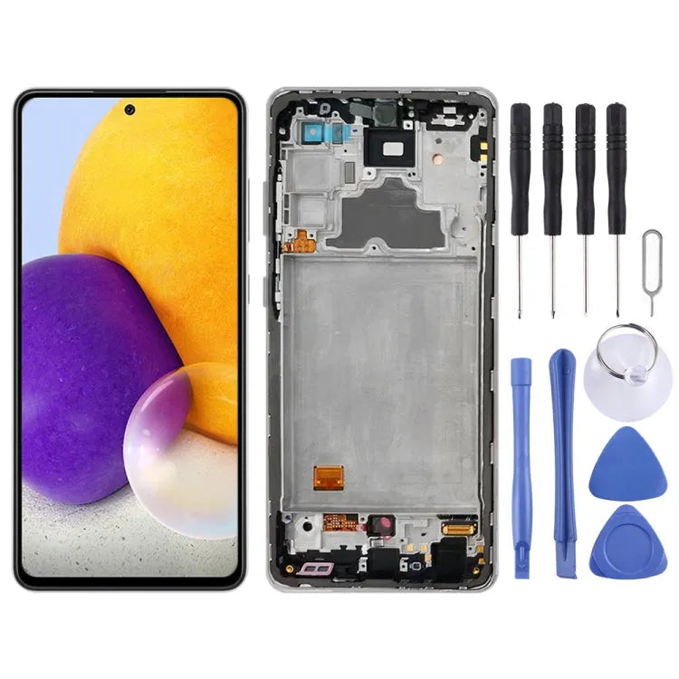 Origineel Super AMOLED LCD-scherm met digitizer en frame voor Samsung Galaxy A72 4G SM-A725
