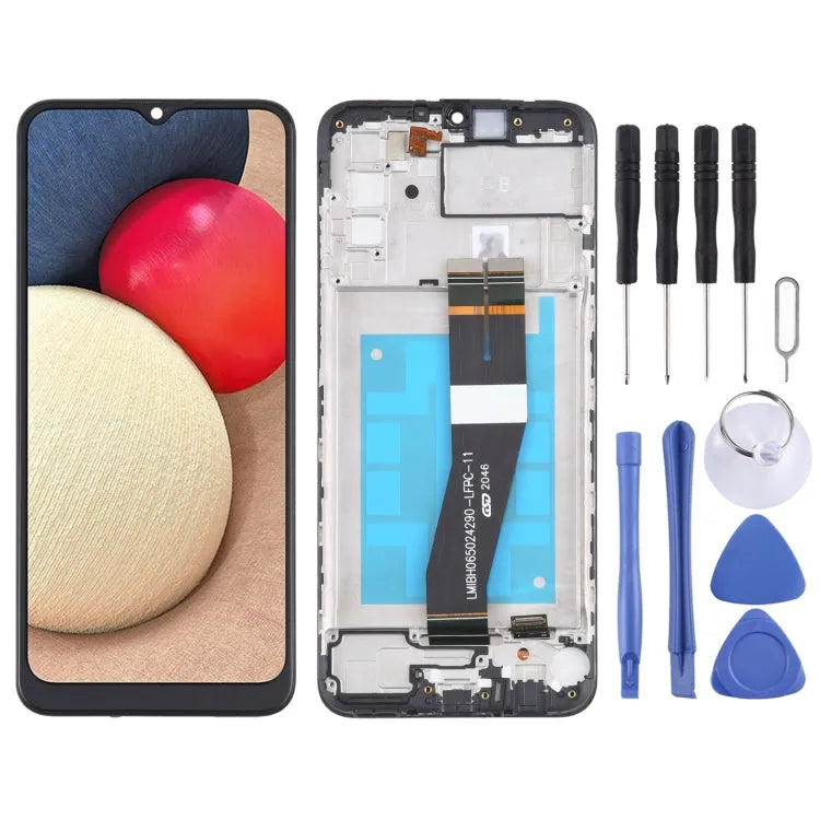 Origineel LCD-scherm met digitizer en frame voor Samsung Galaxy A02s SM-A025F (GB-versie)