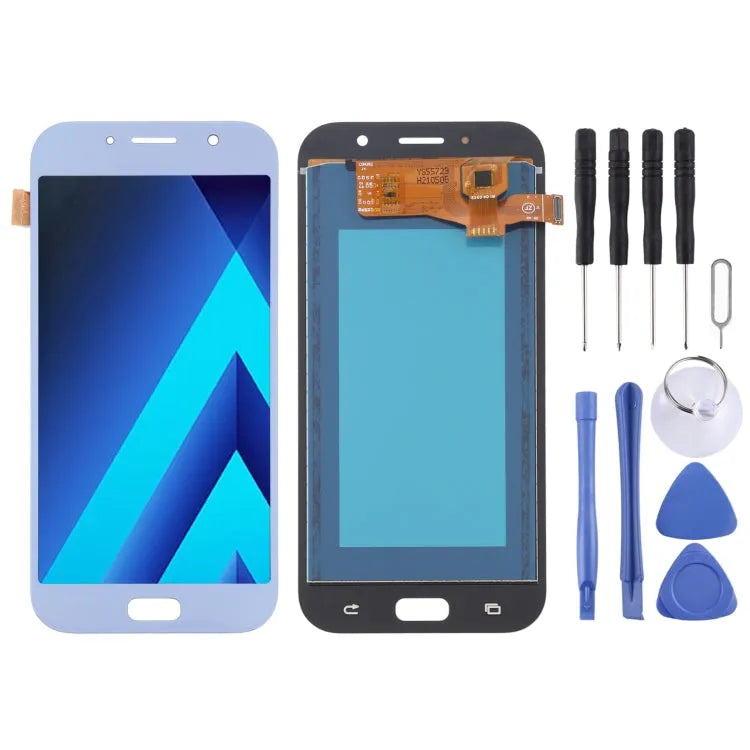 TFT LCD-schermdigitizer volledige montage in blauw voor Samsung Galaxy A7 (2017) A720FA A720F/DS