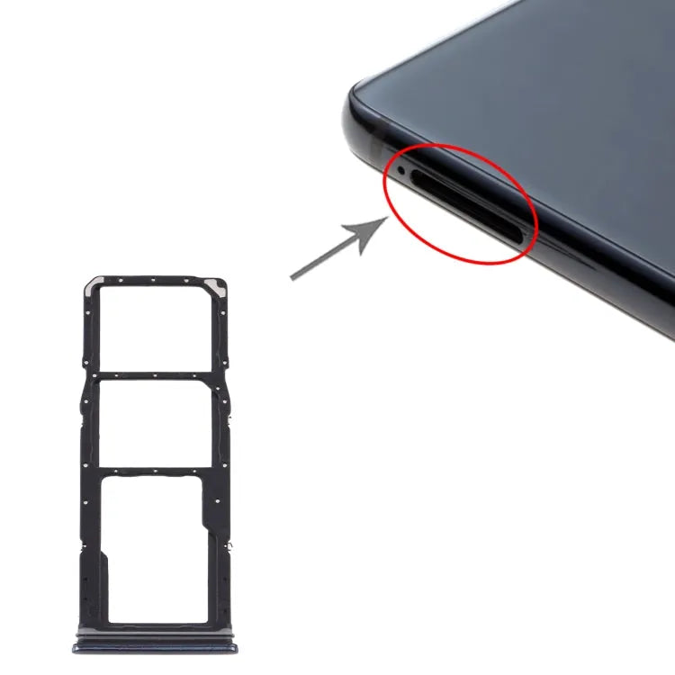 Dubbele SIM-kaartlade met micro SD-kaartlade in zwart voor Samsung Galaxy A9 (2018) SM-A920