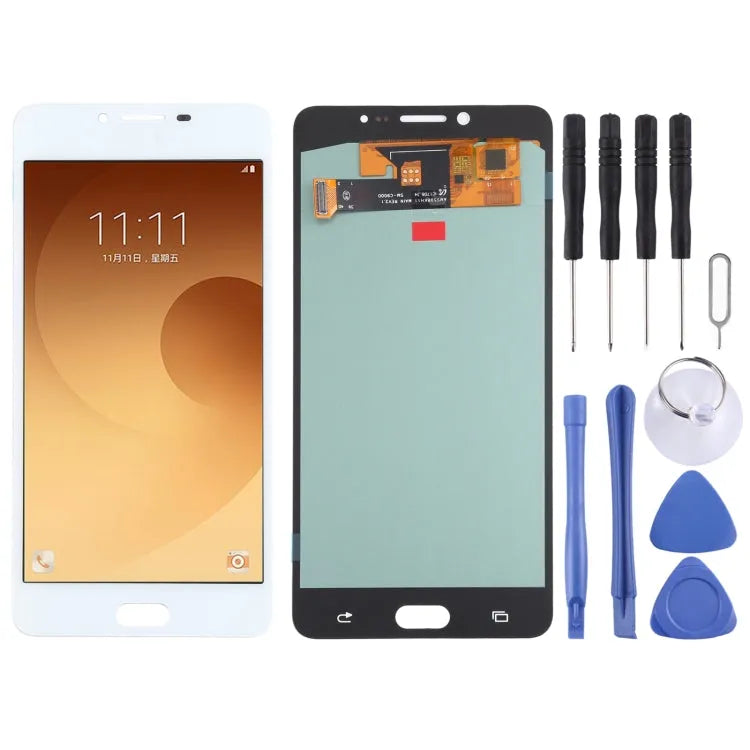 OLED LCD-schermdigitizer volledige montage in wit voor Samsung Galaxy C9 Pro SM-C9000 C900