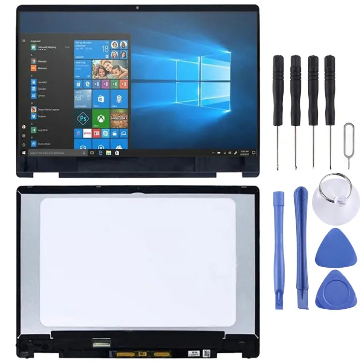 LCD-schermdigitizer volledige montage met frame in zwart voor HP Pavilion x360 14-DH