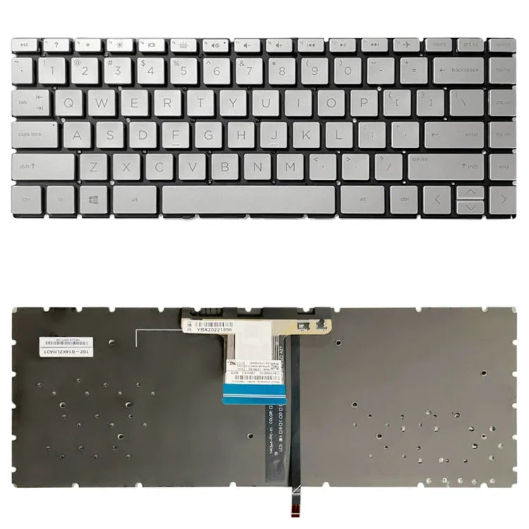 Toetsenbord met achtergrondverlichting US-versie in zilver voor HP Pavilion x360 14-CE 14-DH 14-CD L47854-171