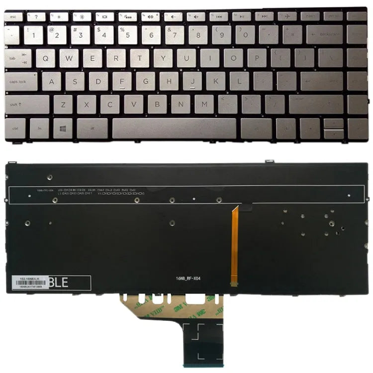 US-toetsenbord met backlight voor HP Spectre x360 13-W 13-w013dx 13-w014dx 13-w023dx 13-w063nr 13-W010CA 13-W020CA (zilver)