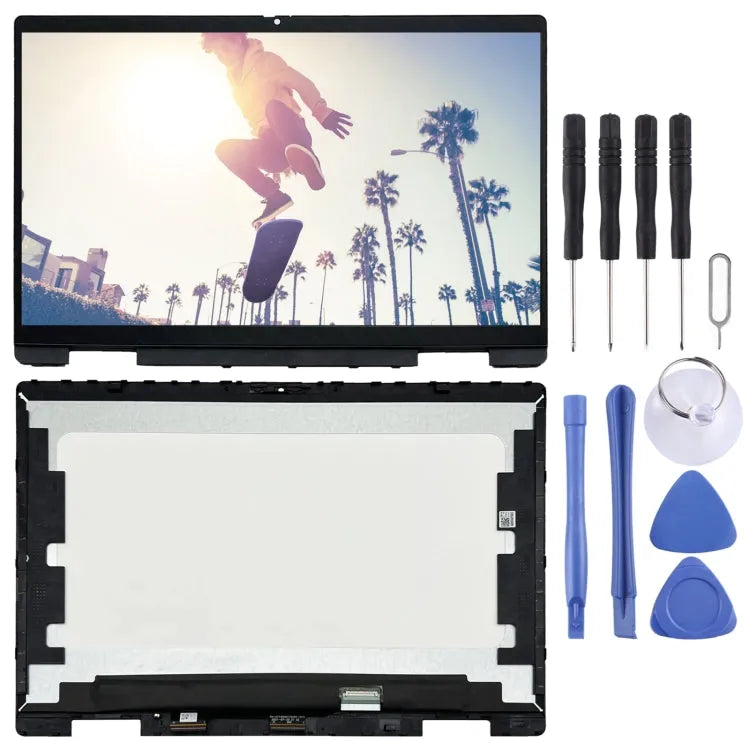 FHD LCD-schermdigitizer volledige montage met frame voor HP Pavilion x360 14-EK 14-ek0013dx (zwart)