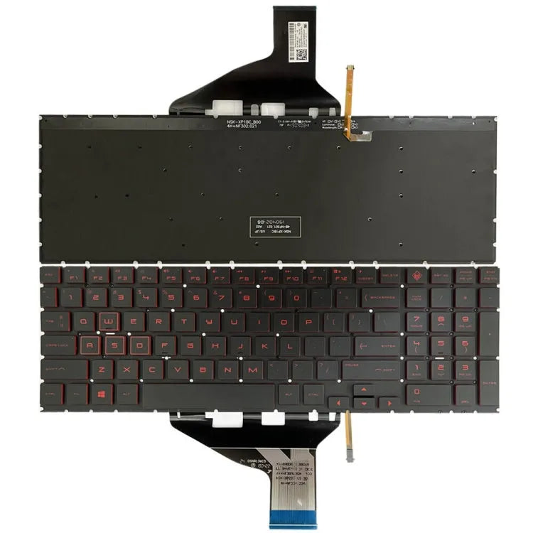 US-versie laptoptoetsenbord met achtergrondverlichting in rood voor HP 15-DC en 15-DH