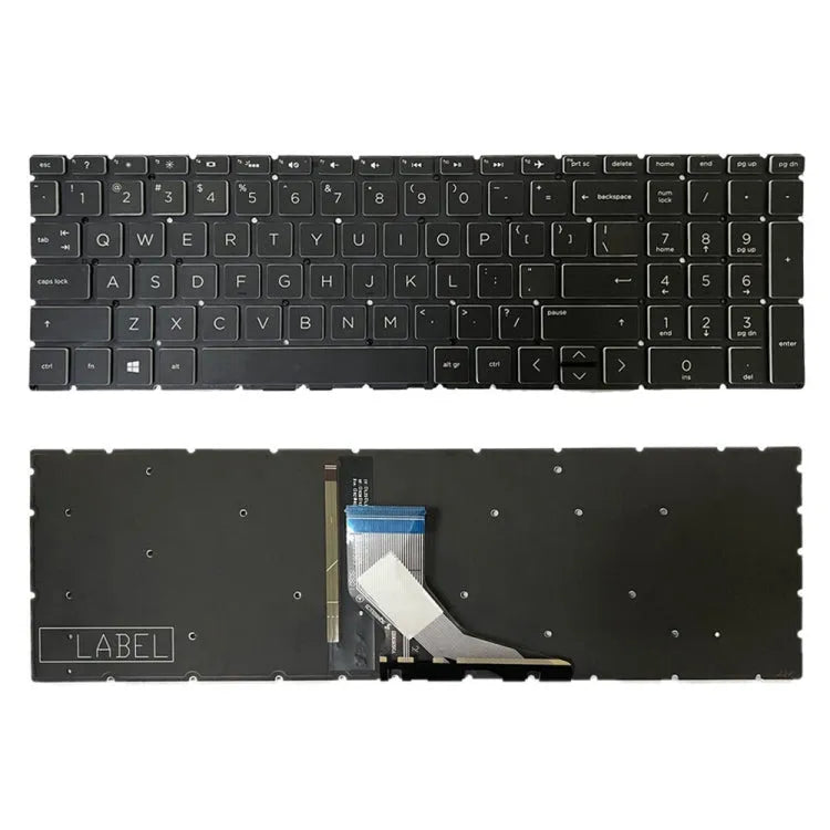 US-versie laptoptoetsenbord met achtergrondverlichting en crystal caps voor HP Pavilion Gaming 15-DK