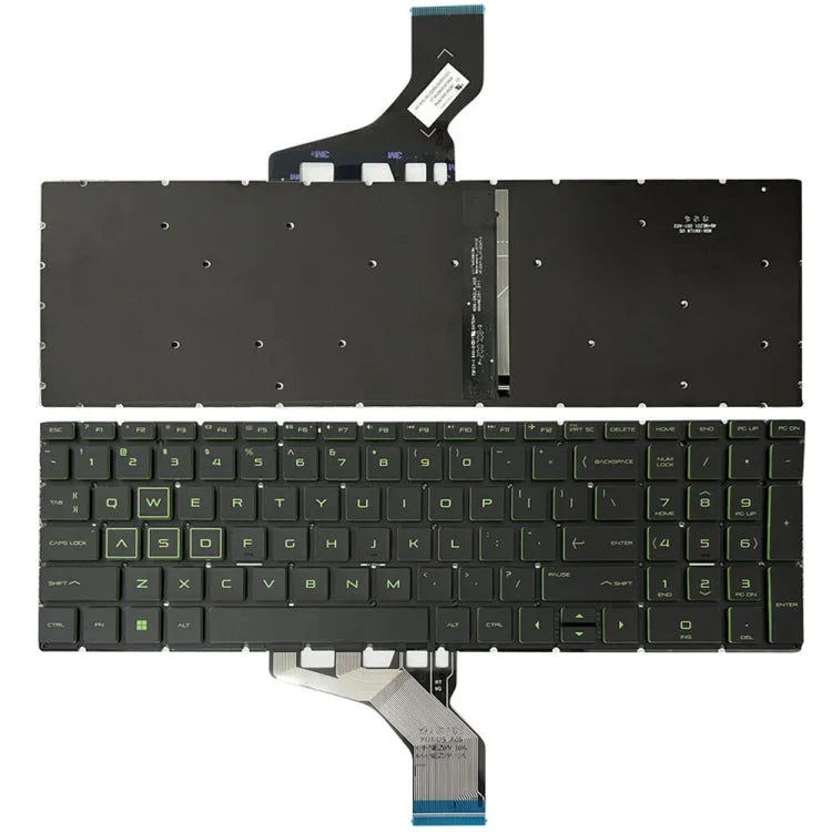 US-versie laptoptoetsenbord met achtergrondverlichting in groen voor HP Pavilion Gaming 15-DK