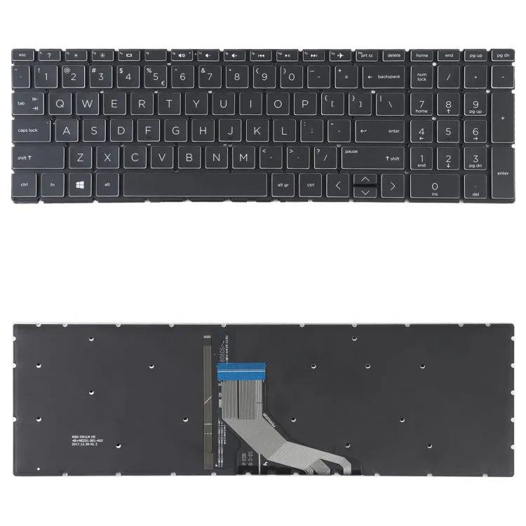 US-Tastatur mit Beleuchtung für HP 15-DA + 6 modellen