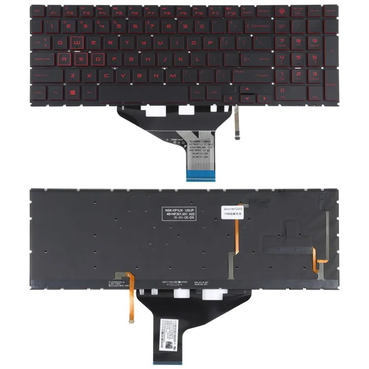Clavier US rouge rétroéclairé pour HP Omen 15-DC / HP Omen 15-DH