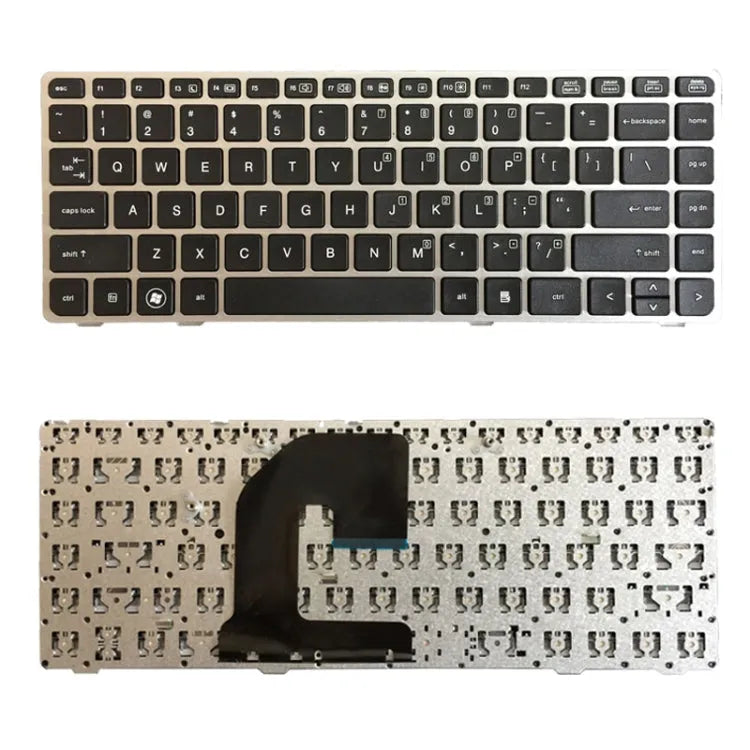 US-Tastatur mit Silber-Rahmen für HP EliteBook 8470/8460 / ProBook 6460/6470