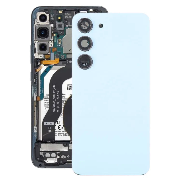 Samsung Galaxy S23 SM-S911B Achterklep met Cameralensframe Blauw