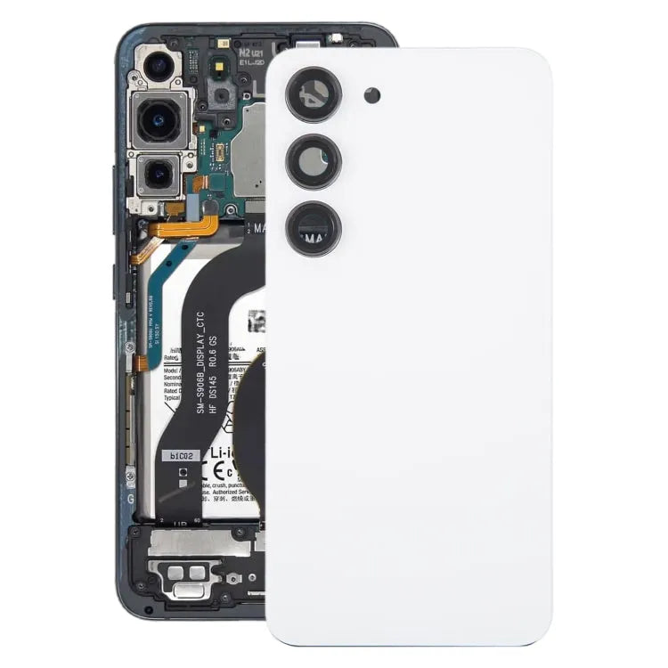 Samsung Galaxy S23 SM-S911B Coque Arrière avec Contour Caméra Blanc