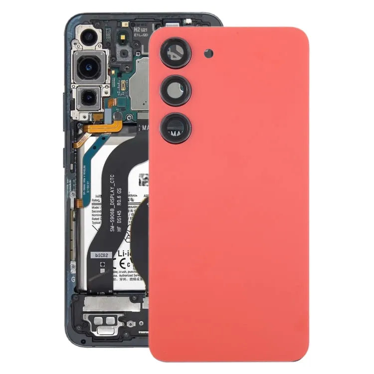 Samsung Galaxy S23 SM-S911B Achterklep met Cameralensframe Rood