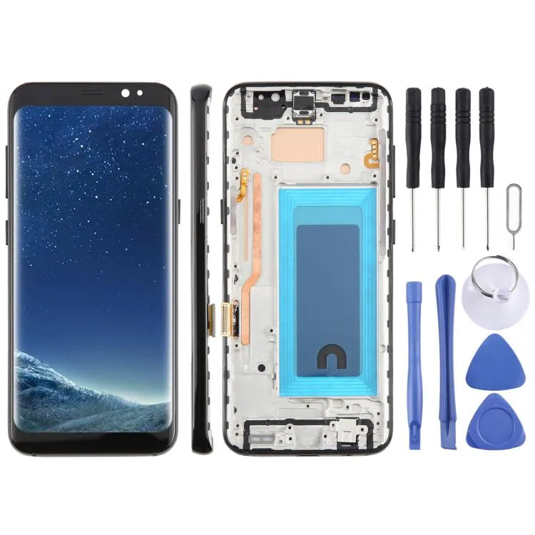 Voor Samsung Galaxy S8 SM-G950F 5,7 inch TFT LCD-schermdigitizer, volledige montage met frame (zwart)