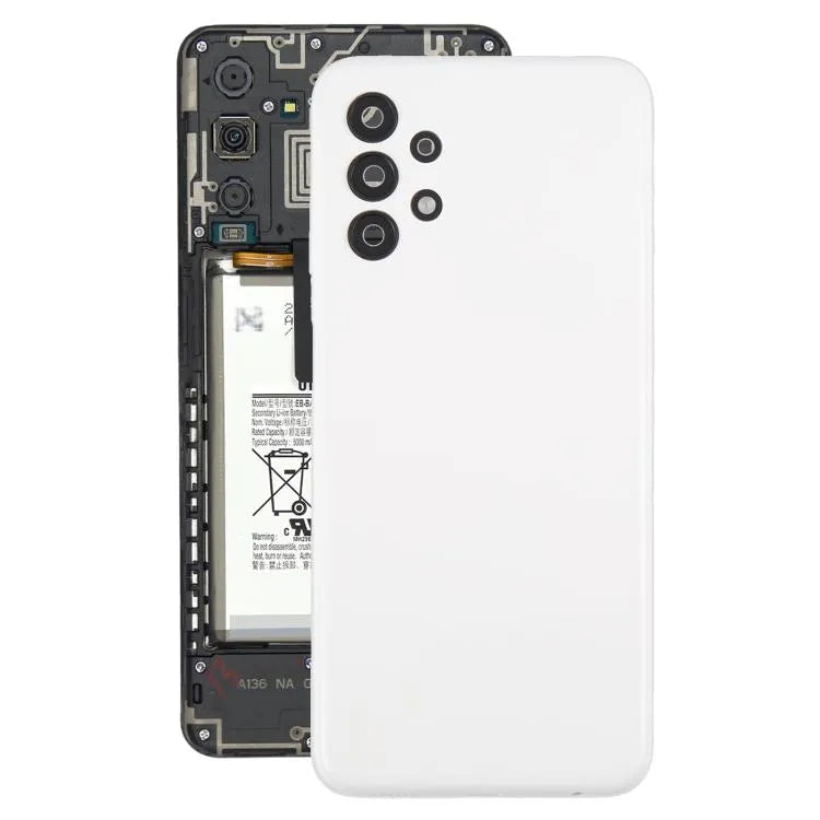 Batterijachterklep met cameralensframe voor Samsung Galaxy A13 SM-A135F (wit)