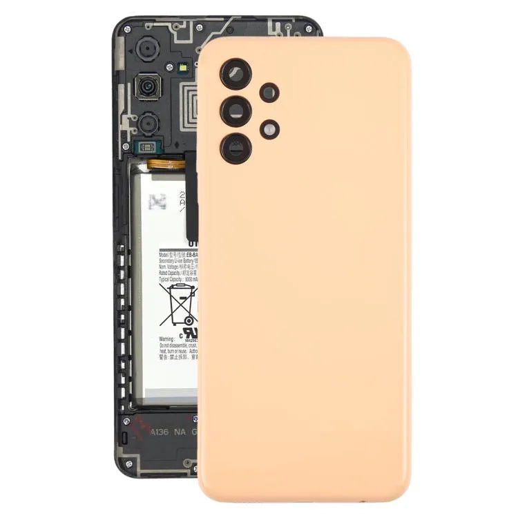 Batterijachterklep met cameralensframe voor Samsung Galaxy A13 SM-A135F (oranje)