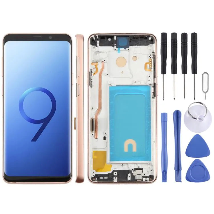 Voor Samsung Galaxy S9+ SM-G965F 6,18 inch TFT LCD-schermdigitizer, volledige montage met frame (goud)