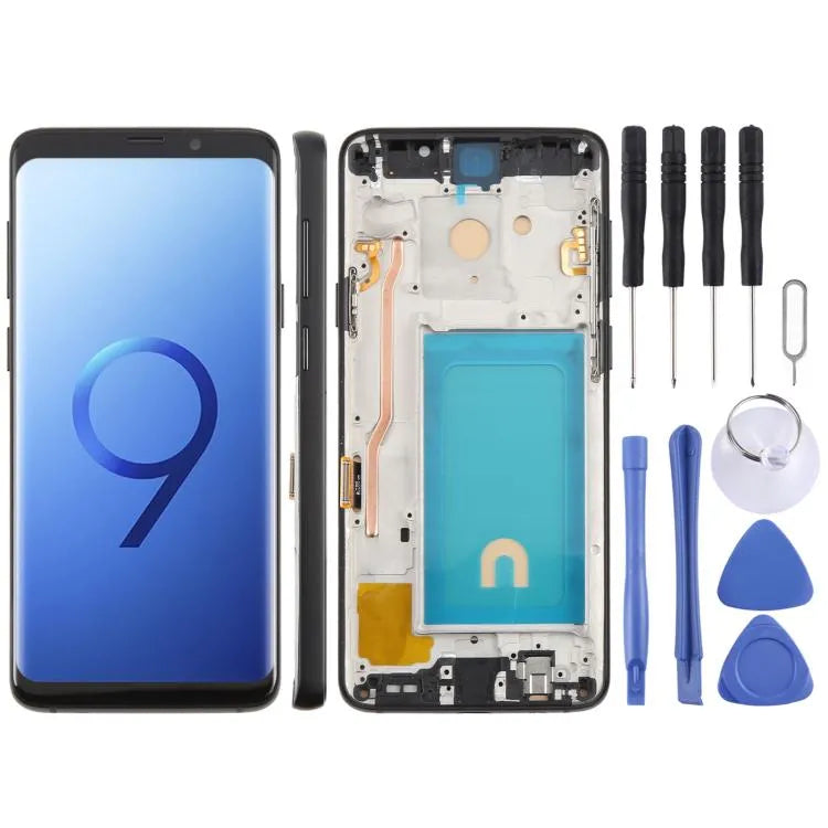 Voor Samsung Galaxy S9+ SM-G965F 6,18 inch TFT LCD-schermdigitizer, volledige montage met frame (zwart)