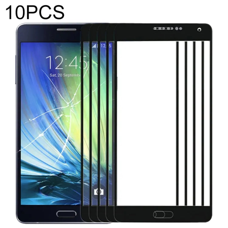 Voor Samsung Galaxy A7 (2015) 10 stuks voorscherm buitenste glazen lens (zwart)