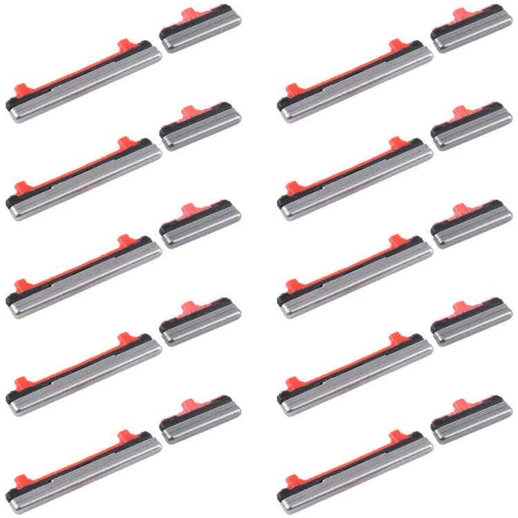 Voor Samsung Galaxy Note10 Lite SM-N770 10 stuks aan/uit-knop + volumeknop (grijs)