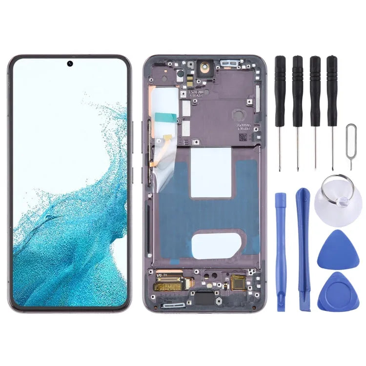 Voor Samsung Galaxy S22 5G SM-S901B EU-versie OLED LCD-scherm Digitizer volledige montage met frame (zwart)