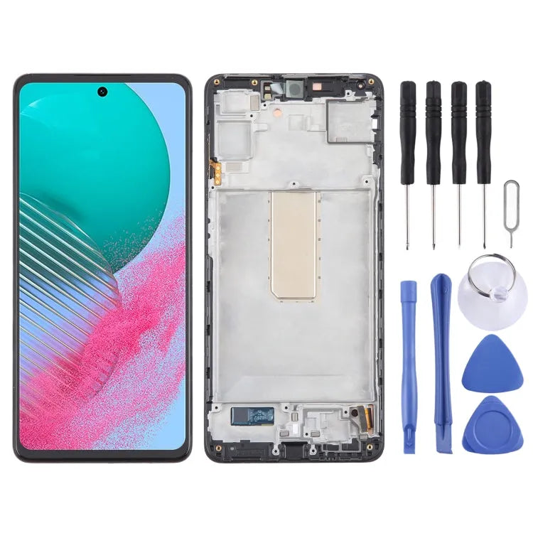 Voor Samsung Galaxy M54 SM-M546B OLED LCD-scherm Digitizer volledige montage met frame (zwart)
