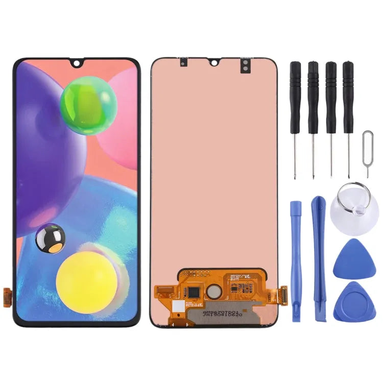 Super AMOLED LCD-scherm voor Samsung Galaxy A70s met Digitizer Volledige montage (zwart)