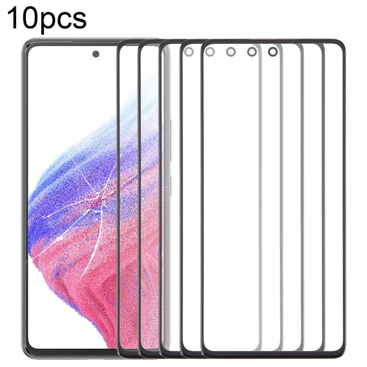 Voor Samsung Galaxy A53 5G SM-A536B 10 stks Voorscherm Buitenste Glazen Lens met OCA Optisch Heldere Lijm