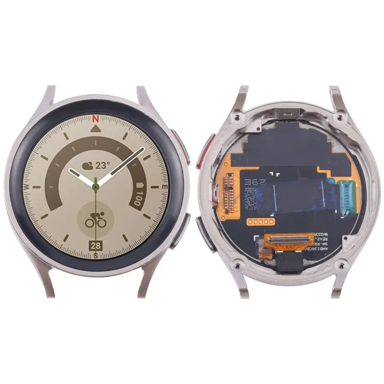 Originele LCD-scherm Digitizer volledige montage met frame voor Samsung Galaxy Watch5 Pro 45mm SM-R920/R925 (grijs)