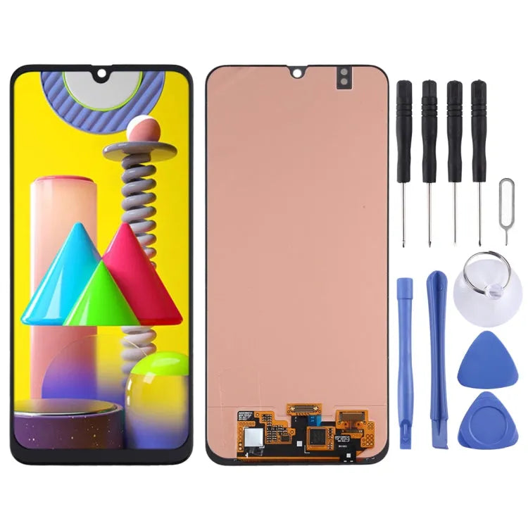 Super AMOLED LCD-scherm voor Samsung Galaxy M31 / Galaxy M31 Prime met Digitizer Volledige montage (zwart)