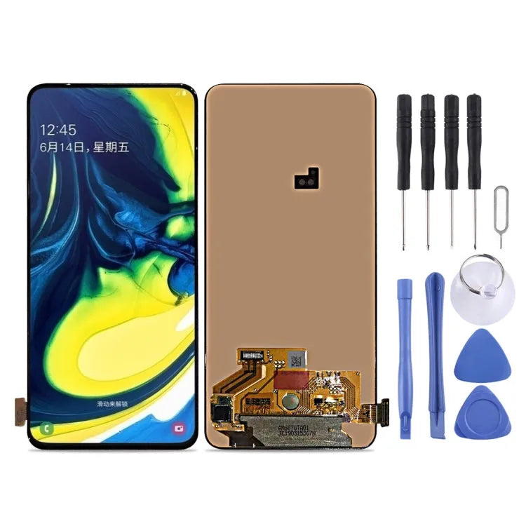 Origineel Super AMOLED LCD-scherm voor Galaxy A80 A90 A805F met Digitizer Volledige montage (zwart)
