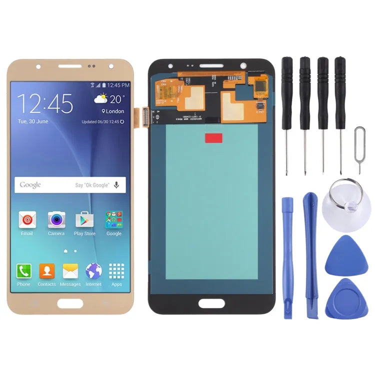 OLED LCD-scherm voor Samsung Galaxy J7 SM-J700 met Digitizer volledige montage (goud)