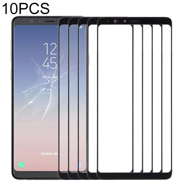 Voor Samsung Galaxy A8 Star / A9 Star 10 stks Front Screen Outer Glas Lens (Zwart)