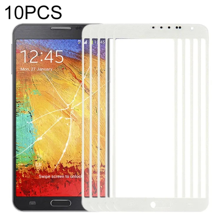 Voor Samsung Galaxy Note 3 Neo / N7505 10 stuks voorscherm buitenste glazen lens (wit)