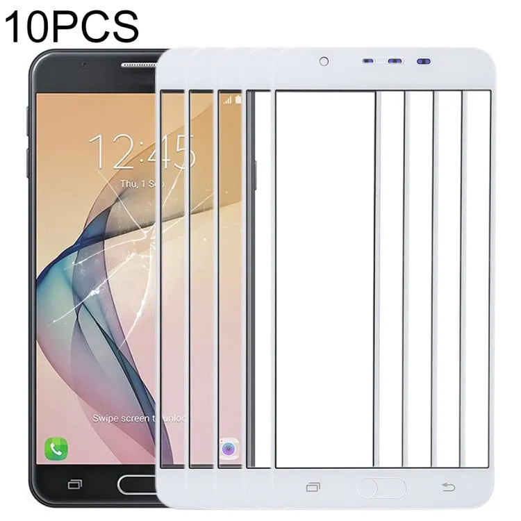Voor Samsung Galaxy J7 Prime, On7 (2016), G610F, G610F/DS, G610F/DD, G610M, G610M/DS, G610Y/DS 10 stuks voorscherm buitenste glazen lens (wit)
