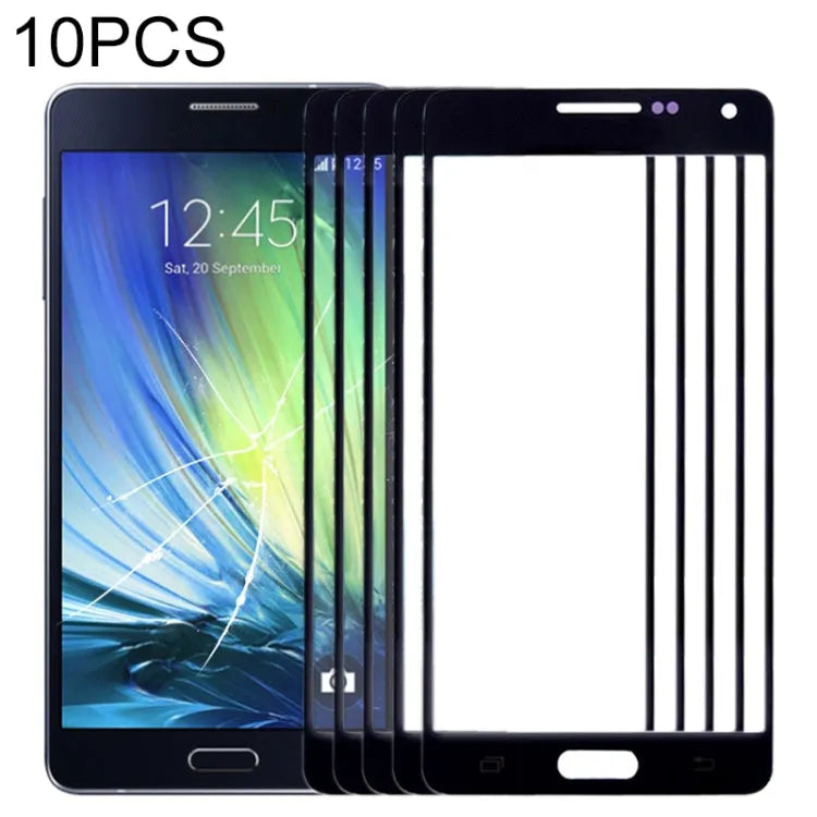 Voor Samsung Galaxy A5 / A500 10 stuks voorscherm buitenste glazen lens (zwart)