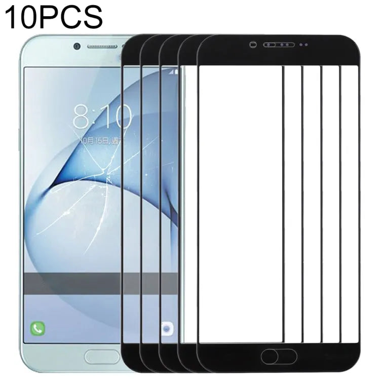 Voor Samsung Galaxy A8 (2016) / A810 10 stks Front Screen Outer Glas Lens (Zwart)