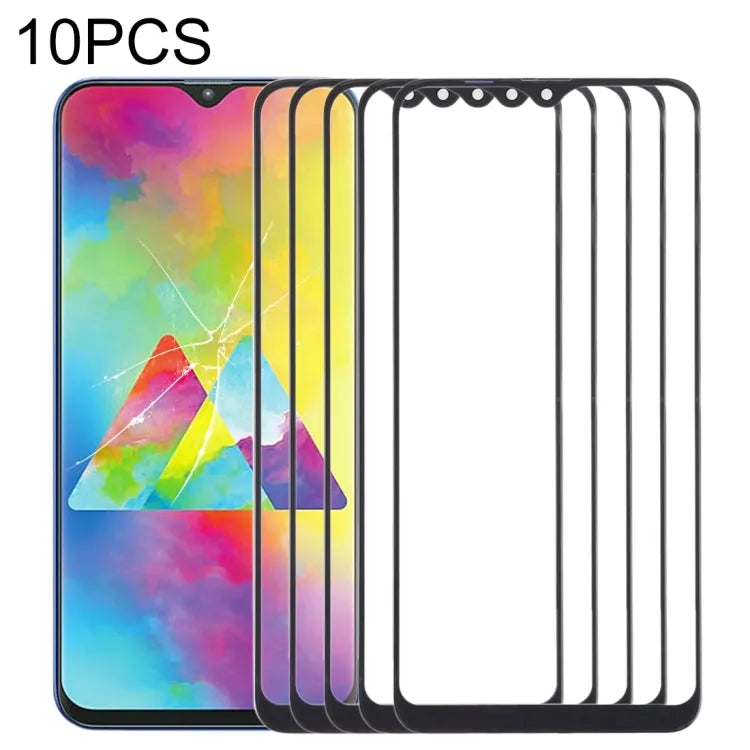 Voor Samsung Galaxy M20 10 stuks voorscherm buitenste glazen lens (zwart)