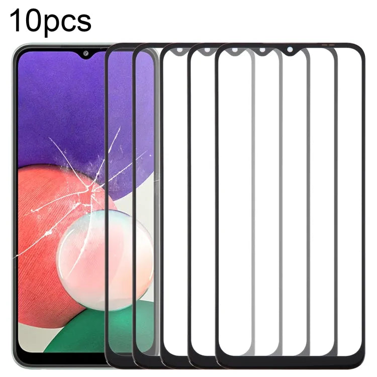 Voor Samsung Galaxy A22 5G SM-A226B 10 stks Voorscherm Buitenste Glazen Lens met OCA Optisch Heldere Lijm