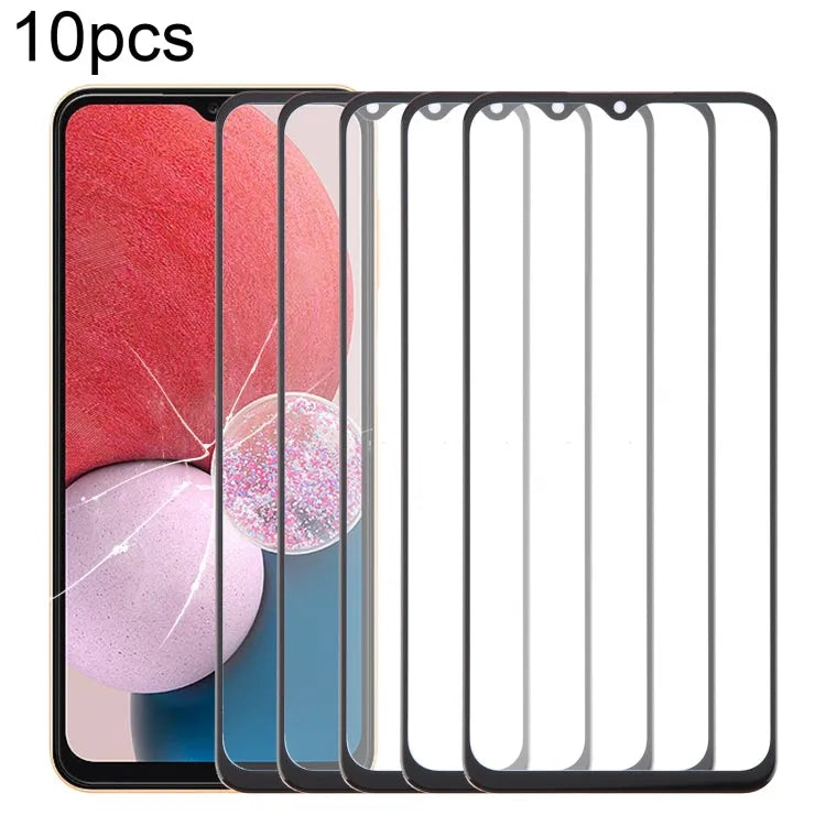 Voor Samsung Galaxy A13 4G SM-A135F 10 stuks voorscherm buitenste glazen lens met OCA optisch heldere lijm