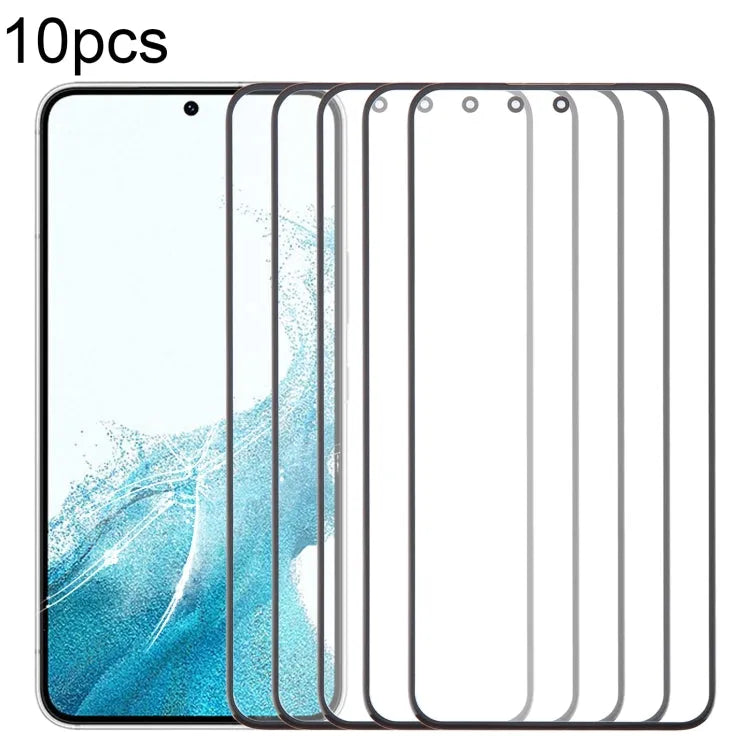 Voor Samsung Galaxy S22 SM-S901B 10 stuks voorscherm buitenste glazen lens met OCA optisch heldere lijm