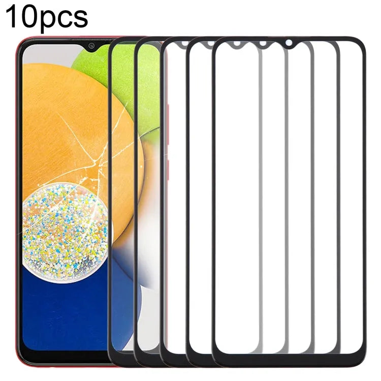 Voor Samsung Galaxy A03 SM-A035F 10 stuks voorscherm buitenste glazen lens met OCA optisch heldere lijm
