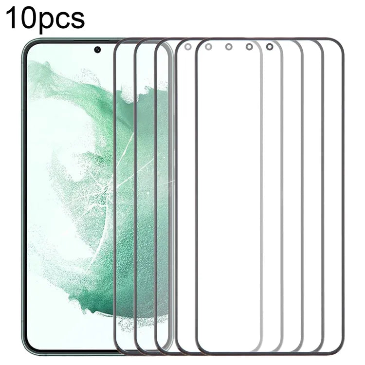 Voor Samsung Galaxy S22+ SM-S906B 10 stuks voorscherm buitenste glazen lens met OCA optisch heldere lijm