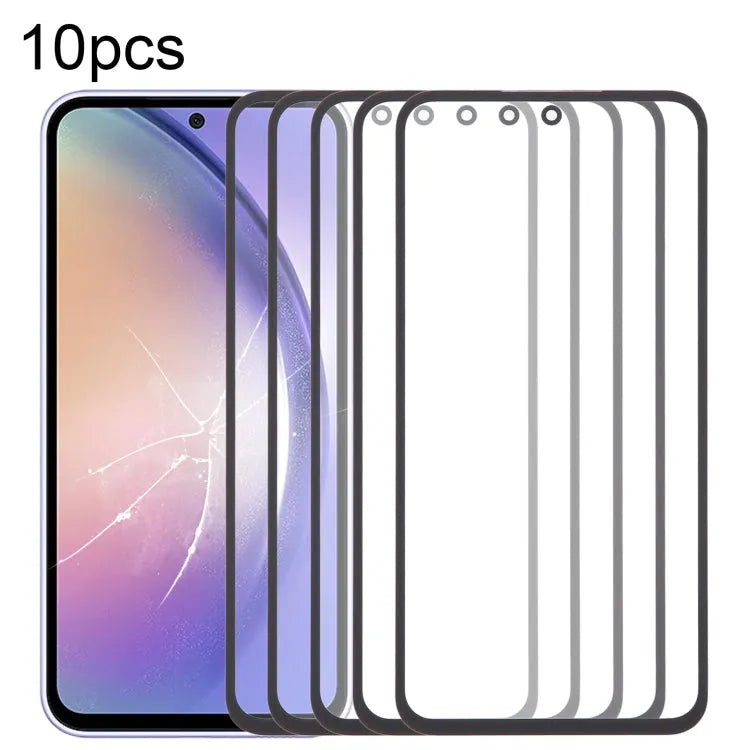 Voor Samsung Galaxy A54 SM-A546B 10 stuks voorscherm buitenste glazen lens met OCA optisch heldere lijm